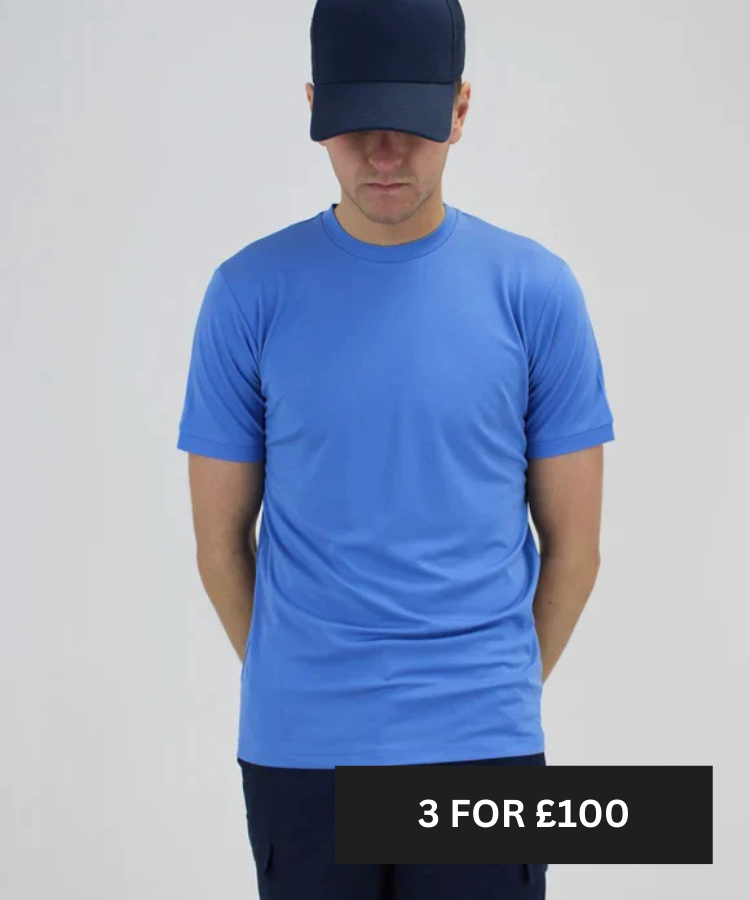 White Threads Plain Lightweight Premium T-Shirt - Sky Blue